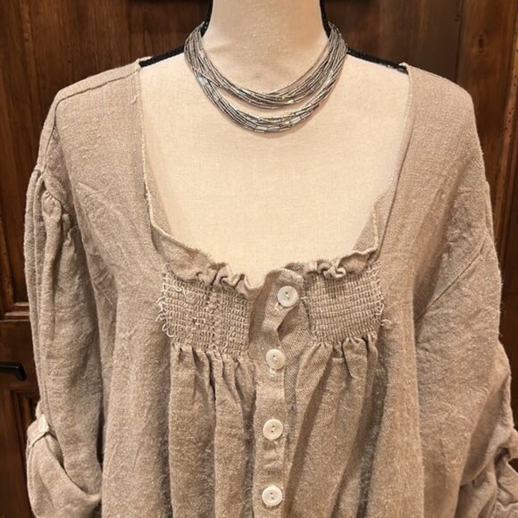 Magnolia Pearl Khaki Long Sleeved Button Front Jacket - Picture 2 of 14